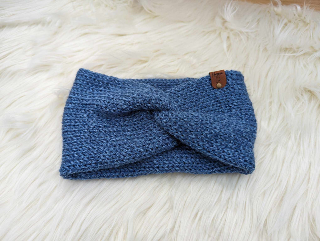 BLUE Knitted Earwarmer