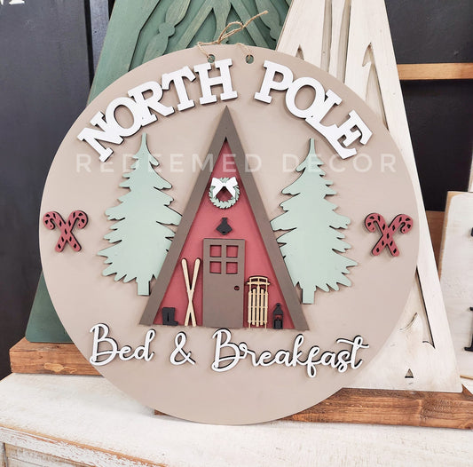 North Pole Bed and Breakfast Doorhanger