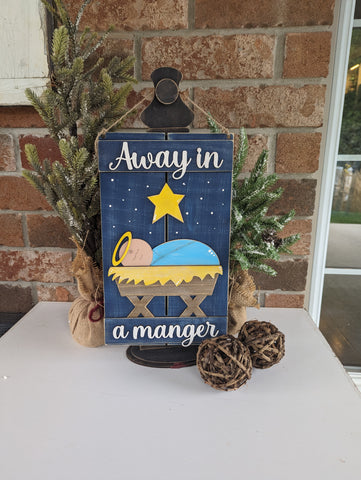 Away in a manager pallet sign