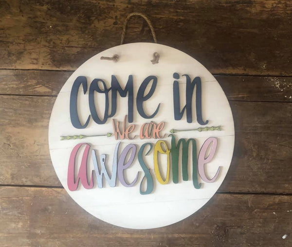 Come in we're Awesome Doorhanger