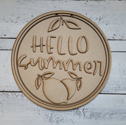 Hello Summer- Lemons Doorhanger
