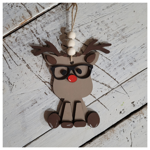 Nerdy Reindeer ornament