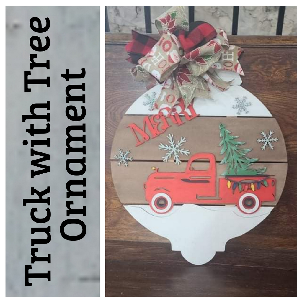 Truck with Tree 18"  Ornament