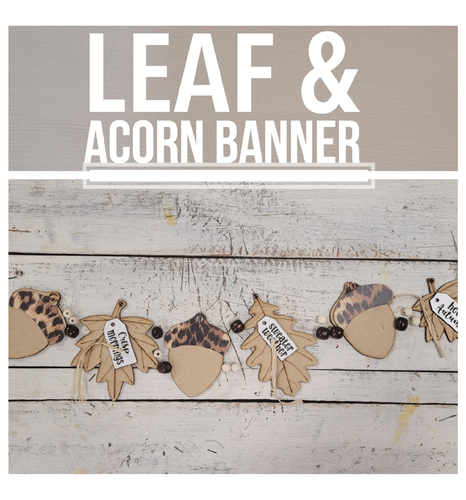 Acorn and leaf Banner