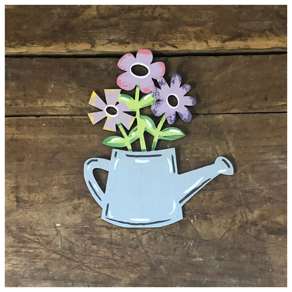 Watering Can with Flowers Laser Cut Out