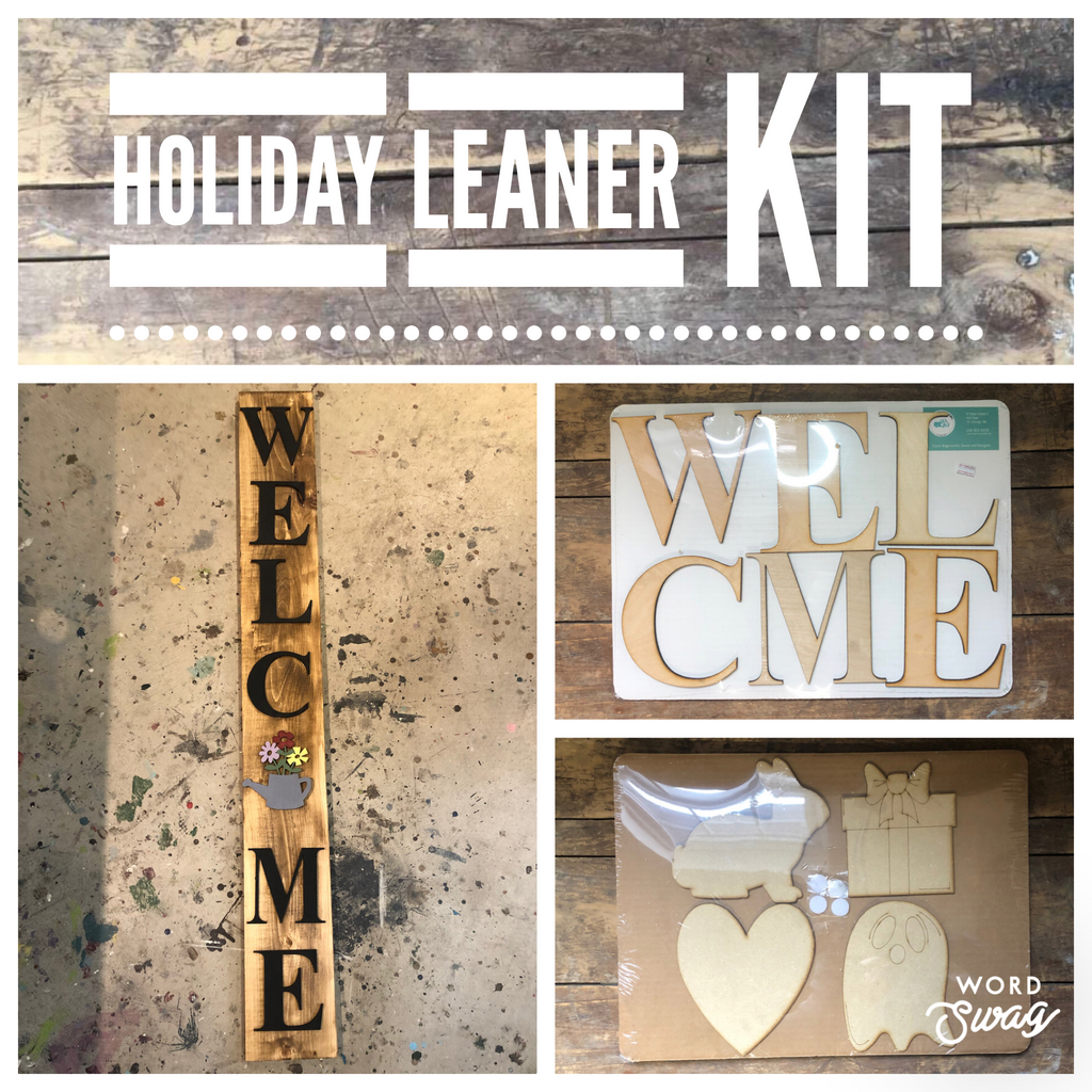 HOLIDAYS interchangeable WELCOME porch leaner
